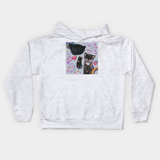 black baby kitten Kids Hoodie by hgrasel